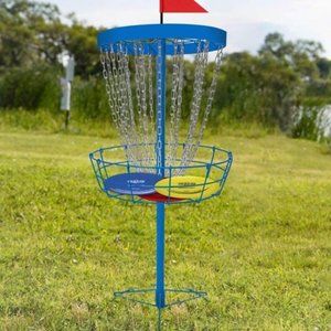 Disc Golf Basket w/ Discs | Portable Disc Golf Target with 24-Chains Disc Golf